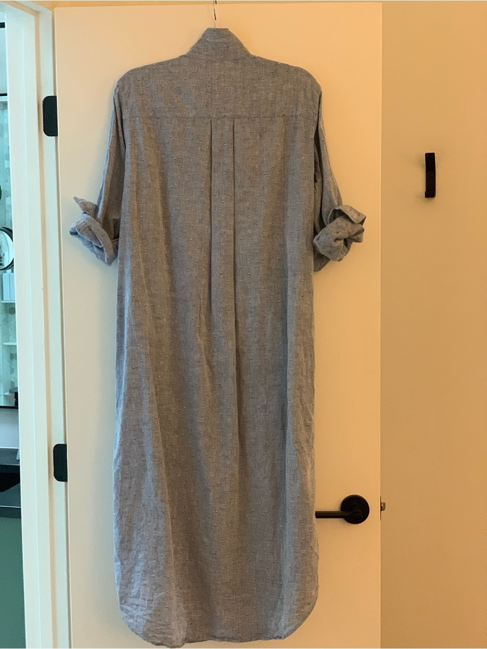 Frank & Eileen hearts Chambray Blue linen Maxi Shirt Dress - Picture 2 of 10